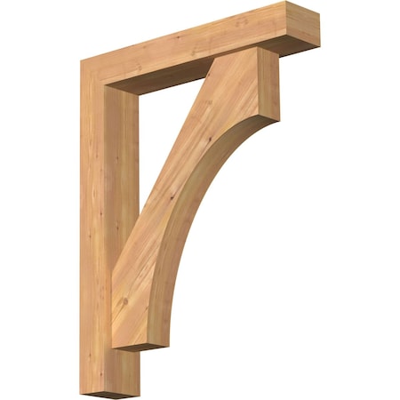 Ekena Millwork Westlake Block Smooth Bracket w/ Offset Brace, Western Red Cedar, 5 1/2"W x 28"D x 36"H BKT0604X28X36WTL05SWR